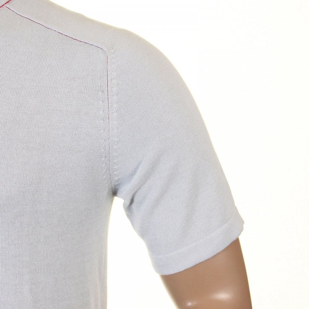 Knitted Sky Blue Logo T shirt for men