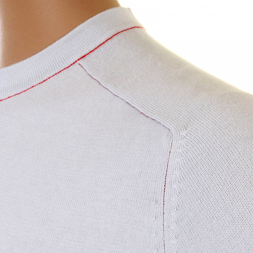 Knitted Sky Blue Logo T shirt for men