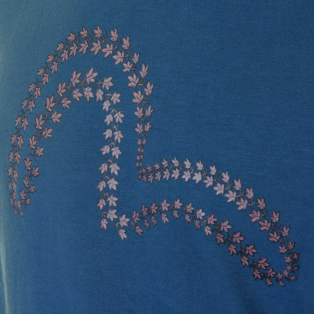 Authentic Petrol blue T shirt with Gold Leaf Logo