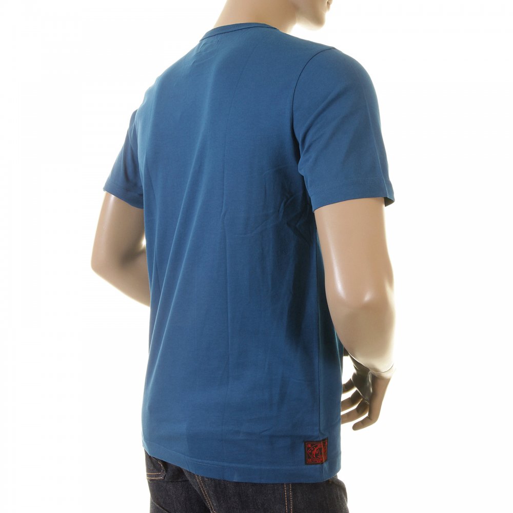 Authentic Petrol blue T shirt with Gold Leaf Logo