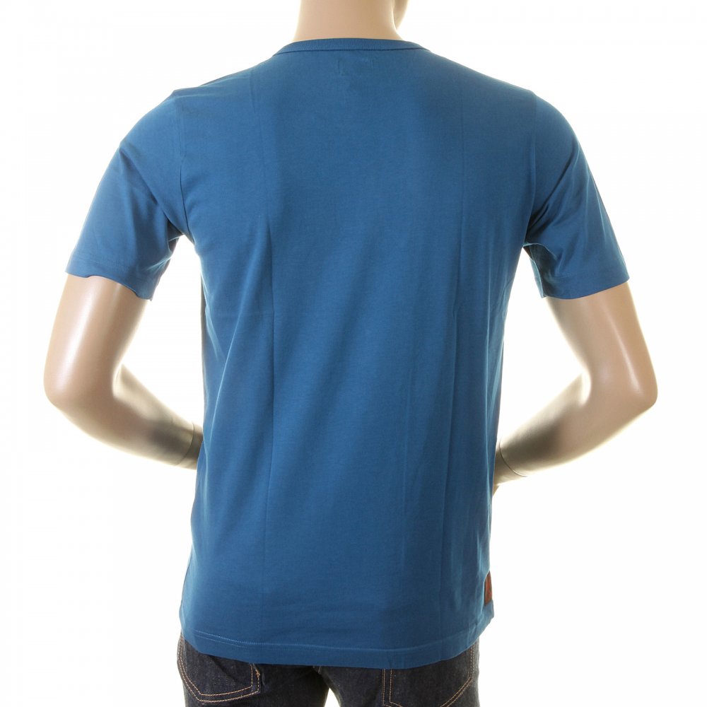 Authentic Petrol blue T shirt with Gold Leaf Logo