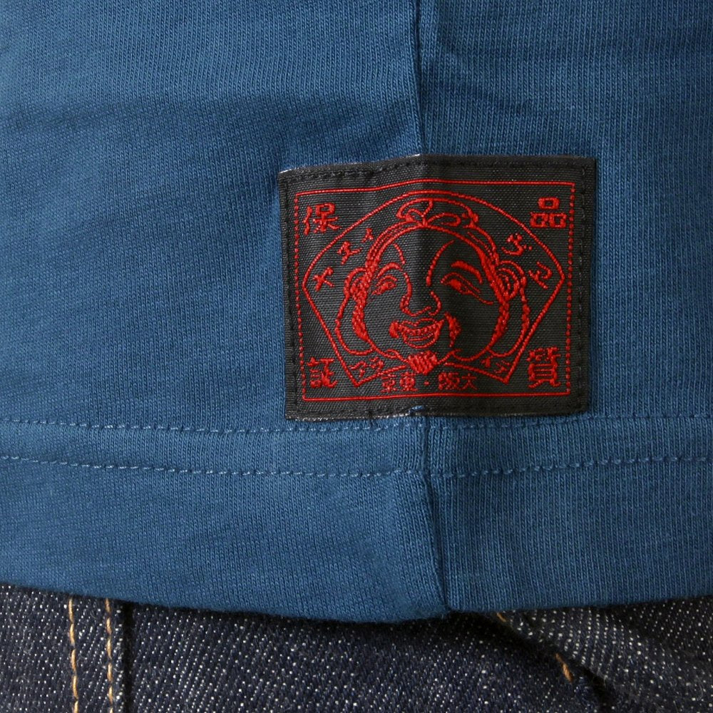 Authentic Petrol blue T shirt with Gold Leaf Logo