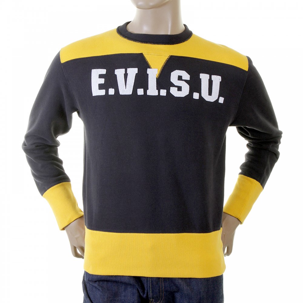 Yellow long sleeve applique logo sweatshirt