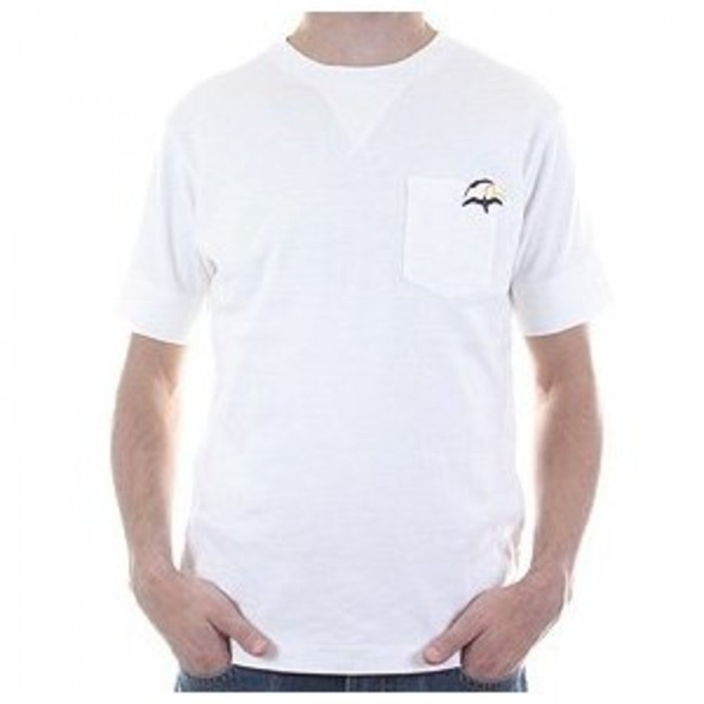 Embroidered Fine Rib Short Sleeve White T Shirt