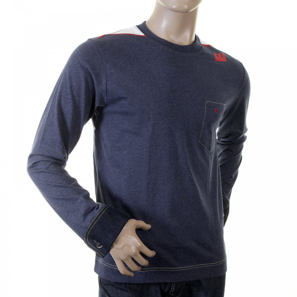 Ink Blue Denim Cuff T shirt