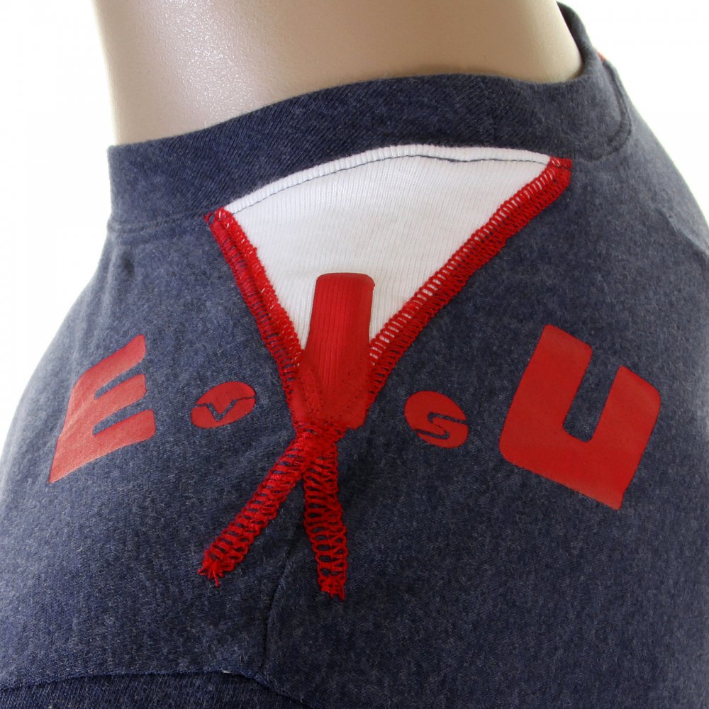 Ink Blue Denim Cuff T shirt