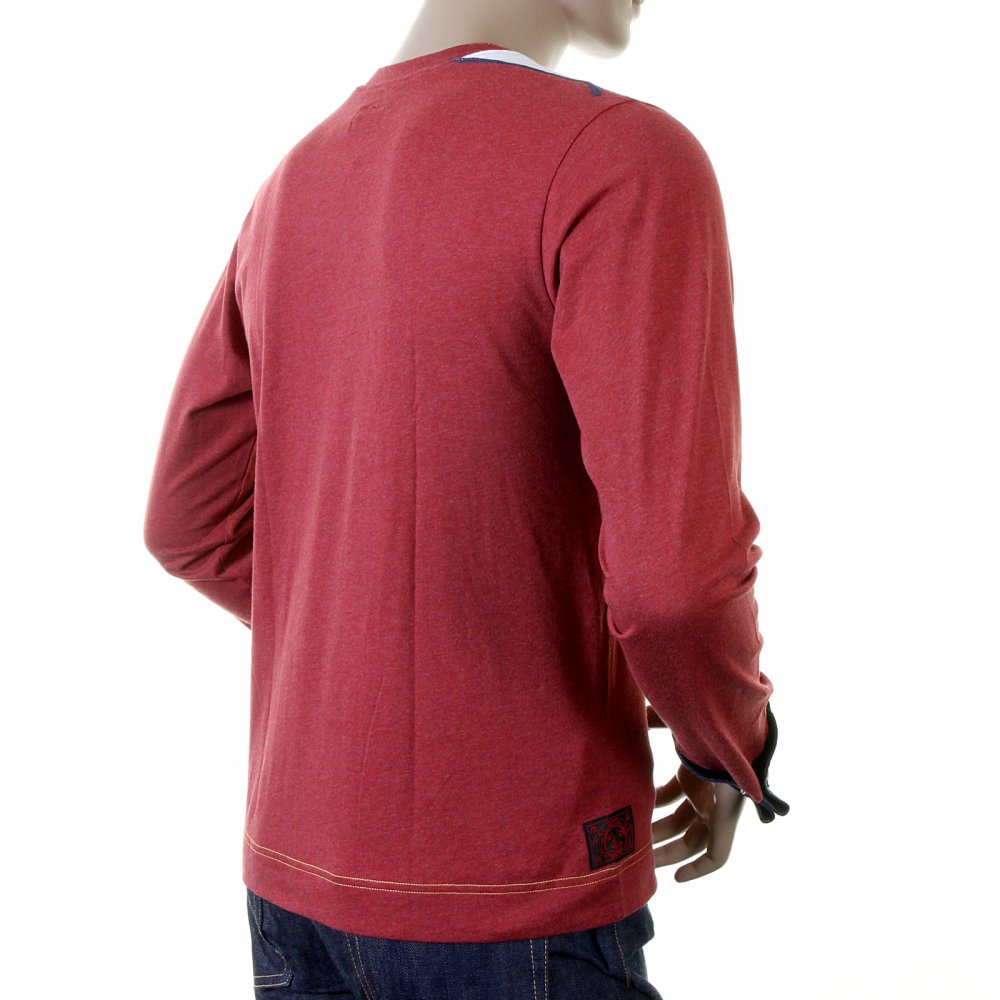 Genuine Brick Red Denim Cuff T Shirt
