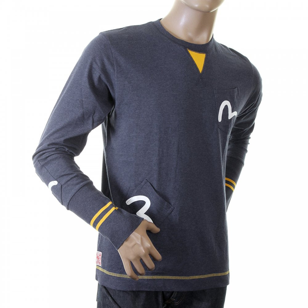 Rare and Authentic Ink Blue Long Sleeve Five Pocket T Shirt