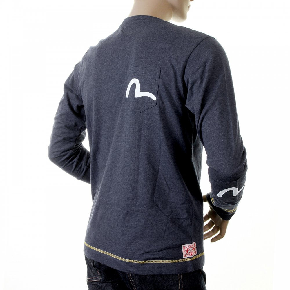 Rare and Authentic Ink Blue Long Sleeve Five Pocket T Shirt