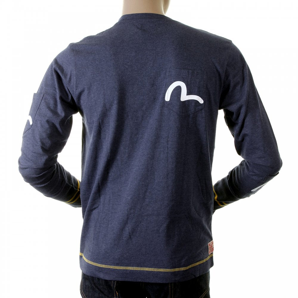 Rare and Authentic Ink Blue Long Sleeve Five Pocket T Shirt