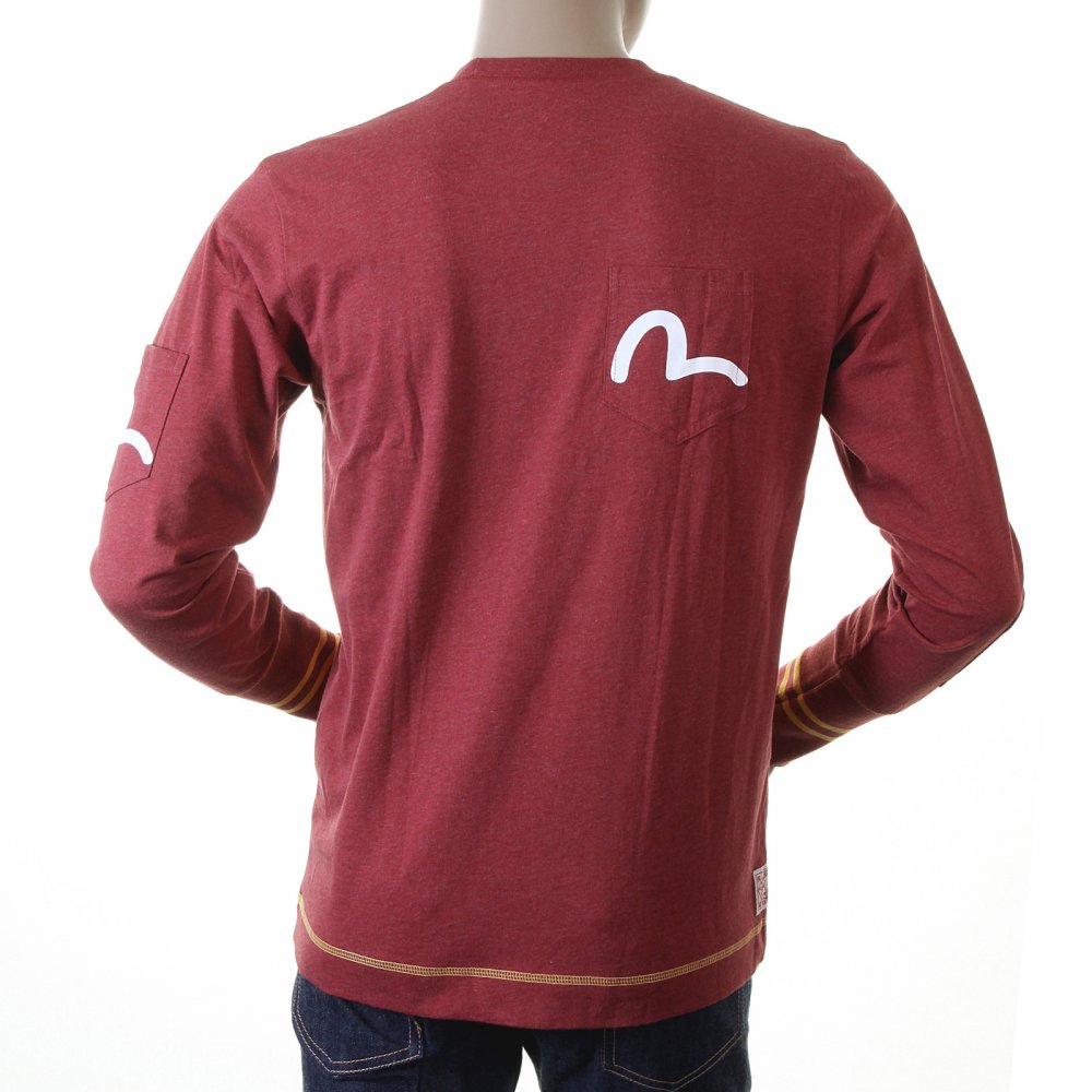 Rare and Authentic Brick Red Long Sleeve Five Pocket T shirt