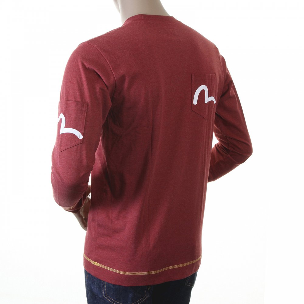 Rare and Authentic Brick Red Long Sleeve Five Pocket T shirt
