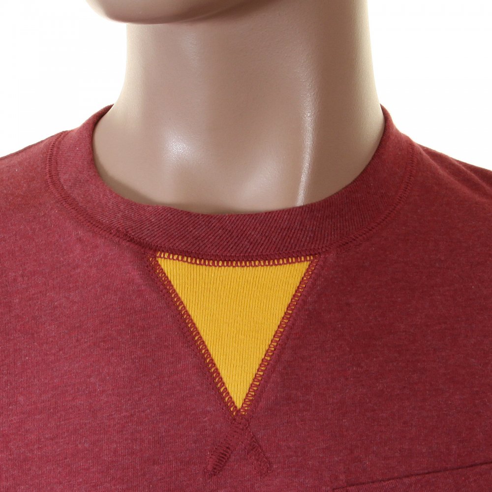 Rare and Authentic Brick Red Long Sleeve Five Pocket T shirt