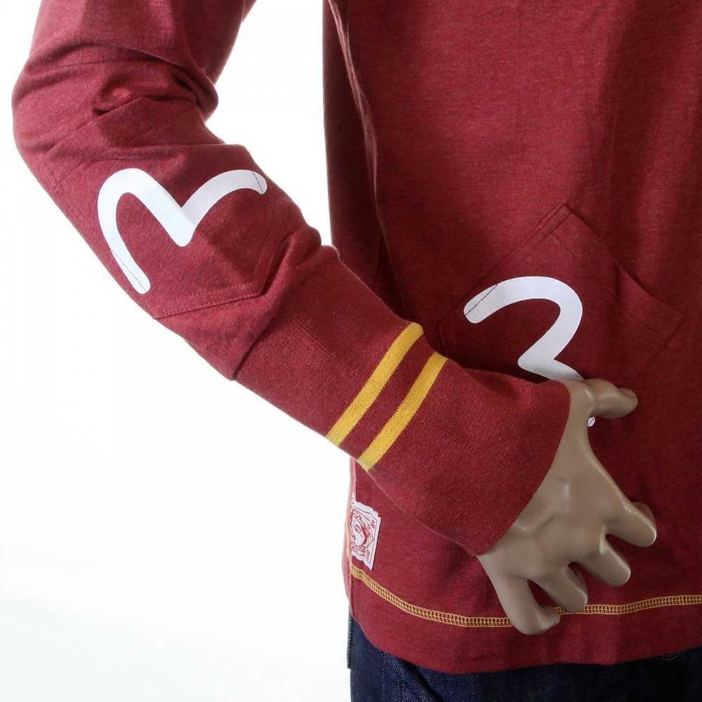 Rare and Authentic Brick Red Long Sleeve Five Pocket T shirt