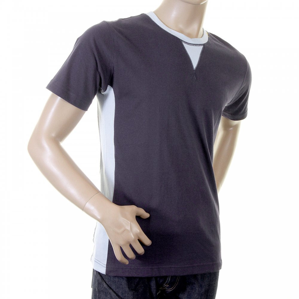 Ink Blue Rare panelled maniac t shirt