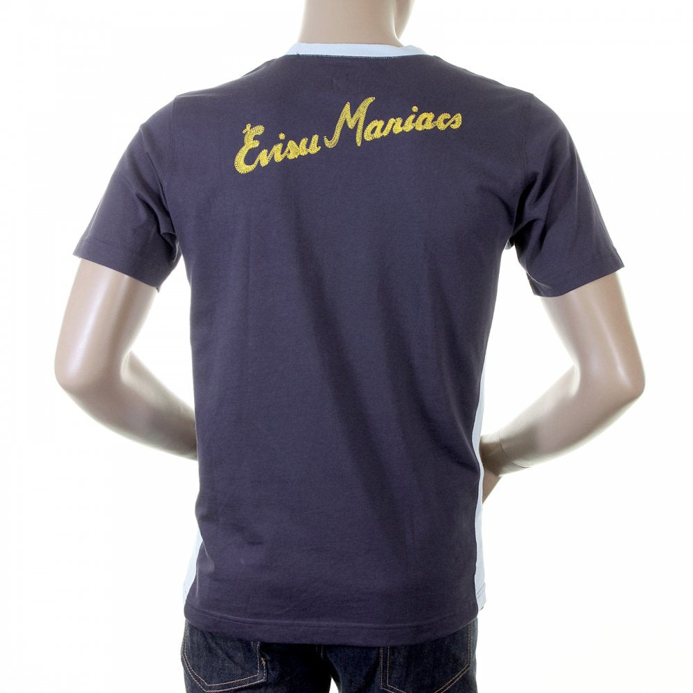 Ink Blue Rare panelled maniac t shirt