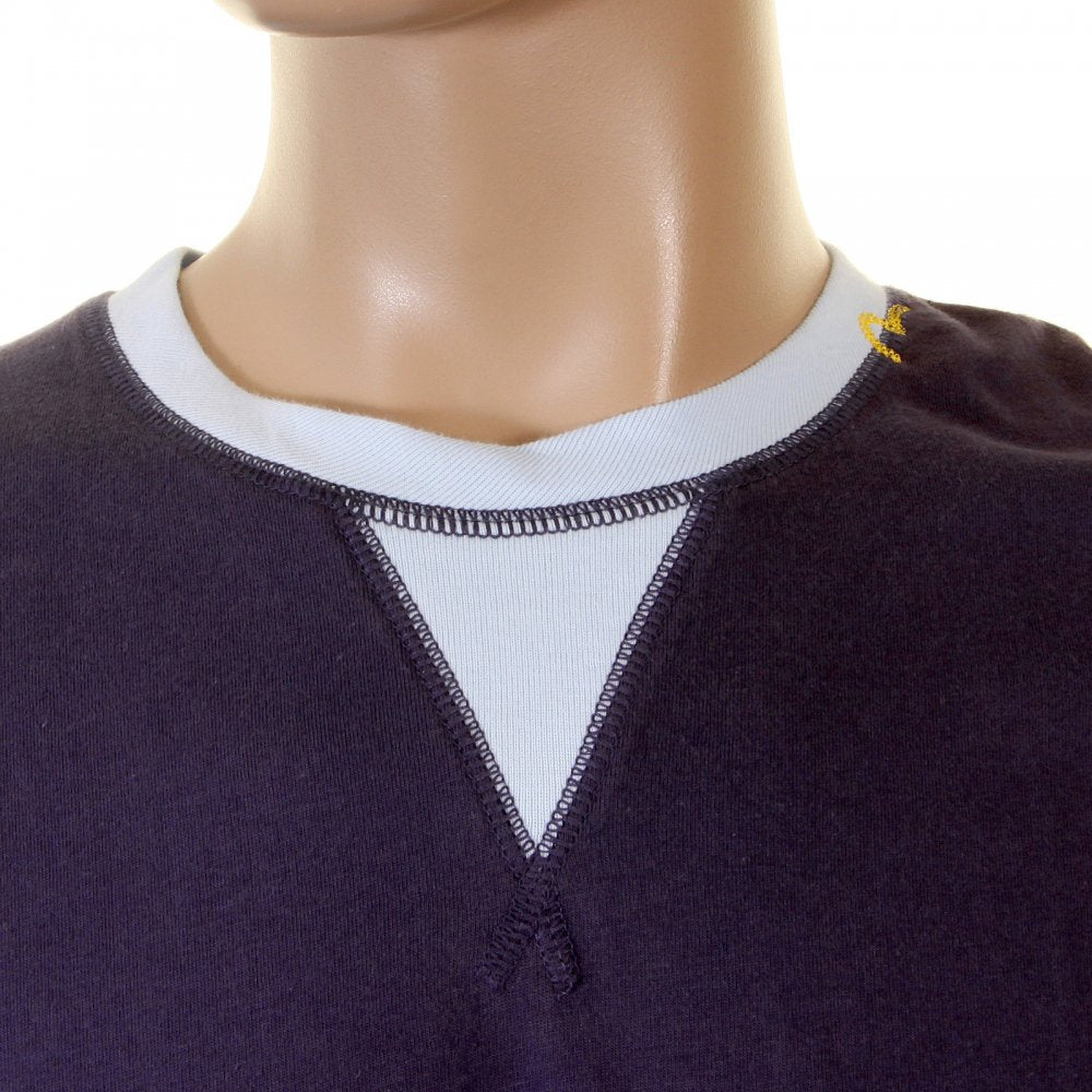 Ink Blue Rare panelled maniac t shirt