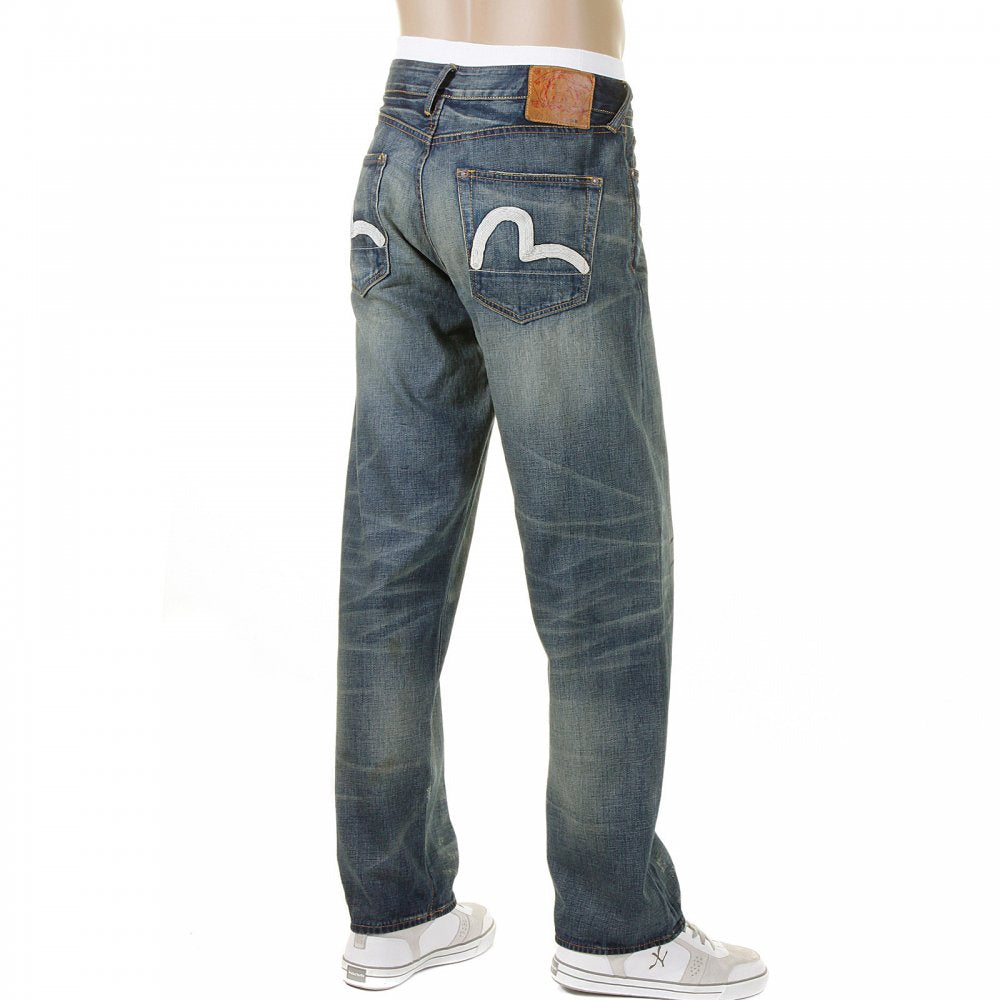 White logo denim jeans