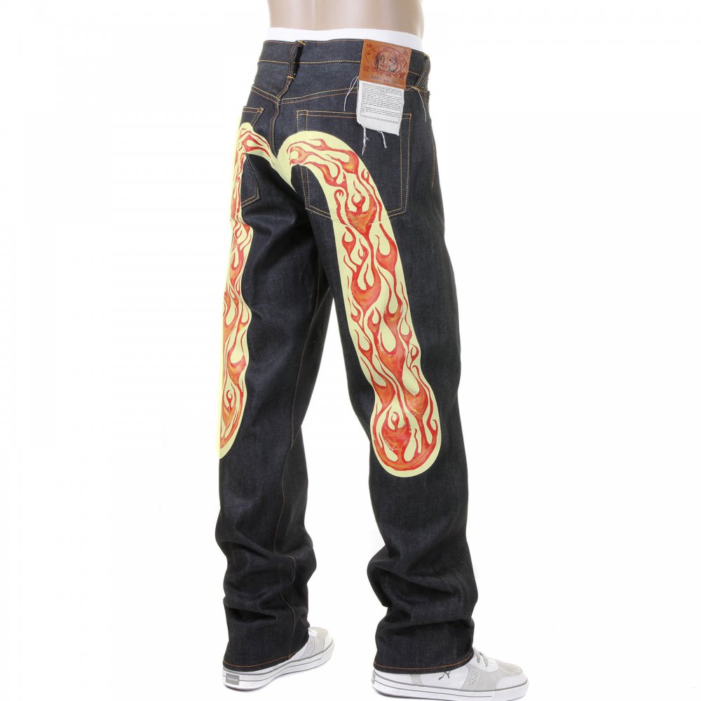Vintage Cut Fire Diacock Raw Denim Jeans