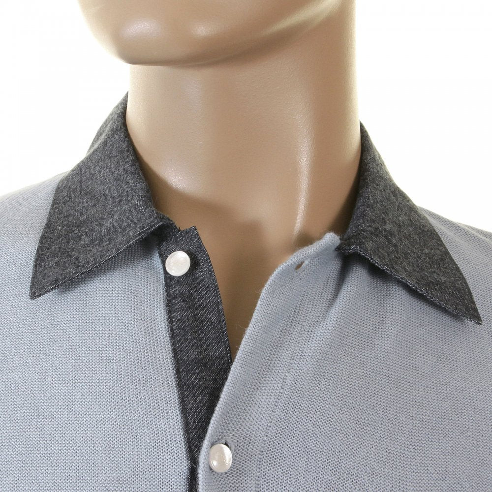 Deluxe Rare Sky Blue Knitted Shirt