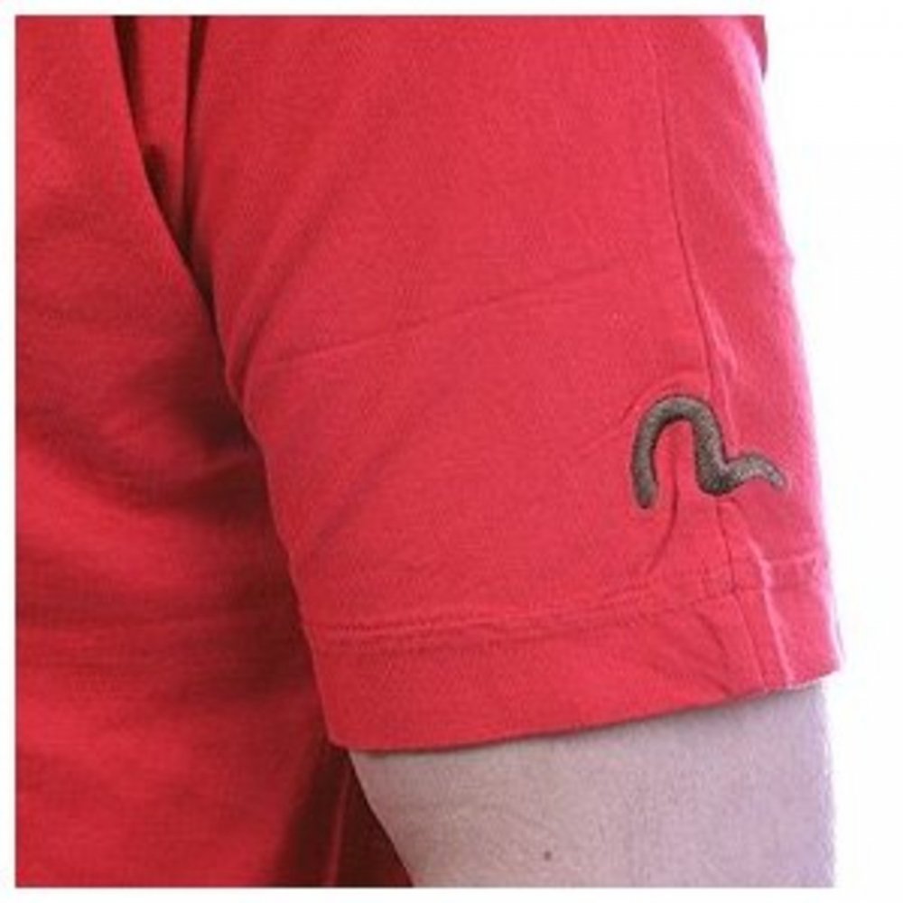 Red Crew Neck T-shirt with Embroidered Tiger
