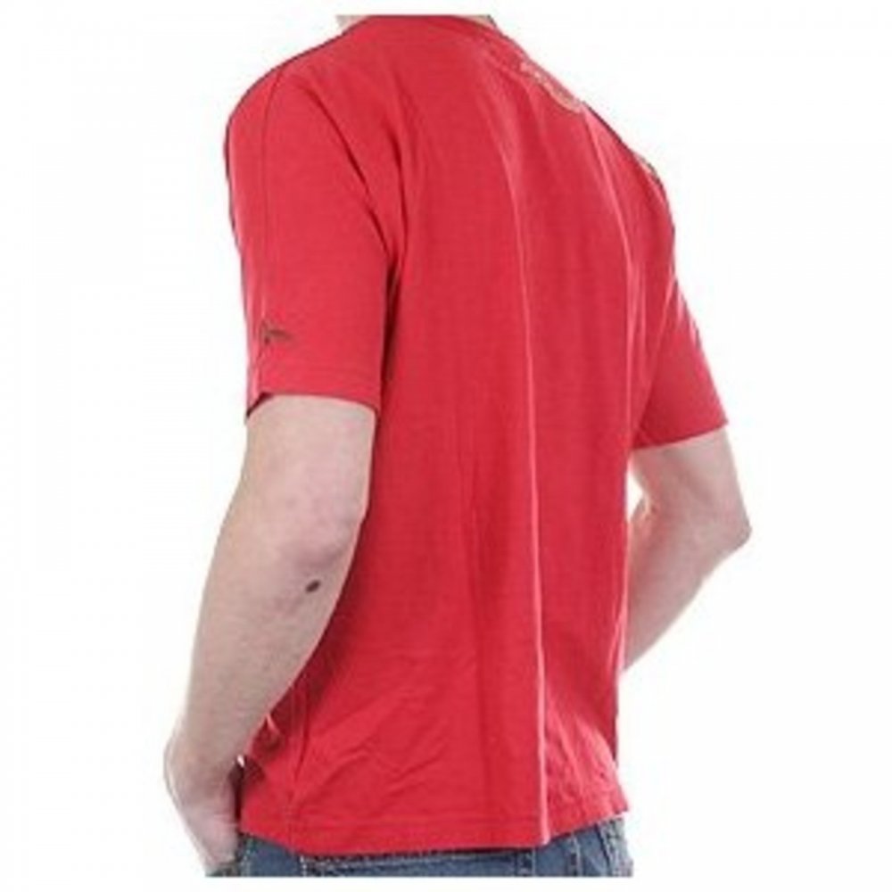 Red Crew Neck T-shirt with Embroidered Tiger