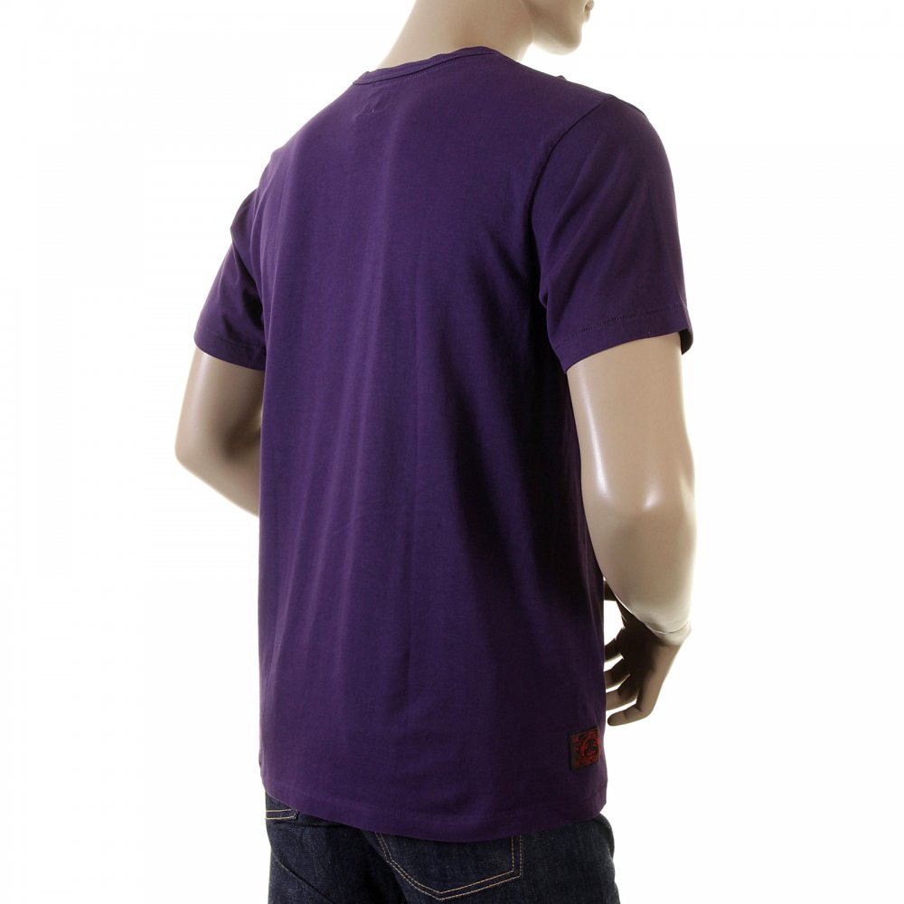 Purple Cotton Crew Neck Osaka Printed T-shirt