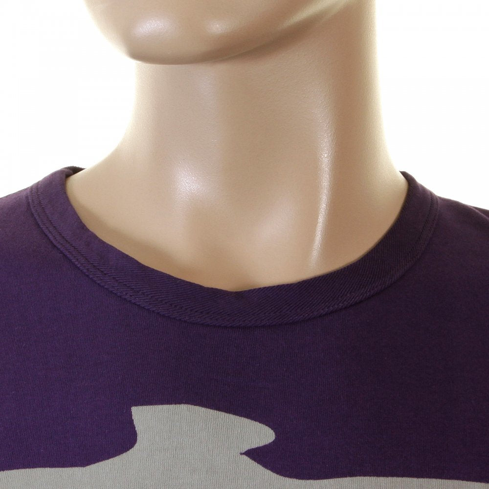 Purple Cotton Crew Neck Osaka Printed T-shirt