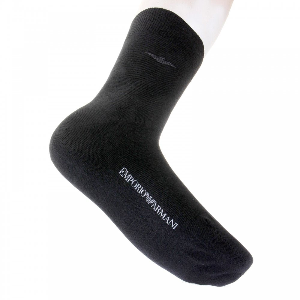 Black Stretch Cotton Mix Socks