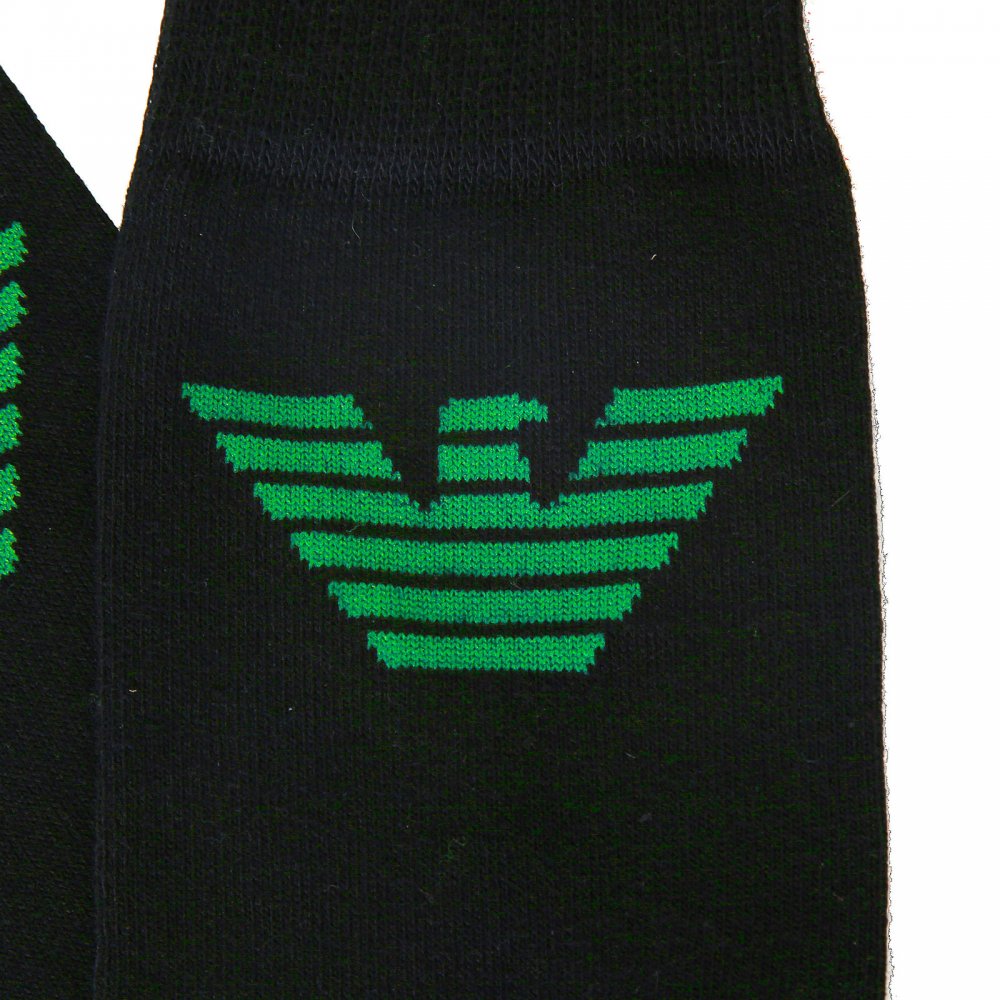 Soft Stretch Black with Green Socks