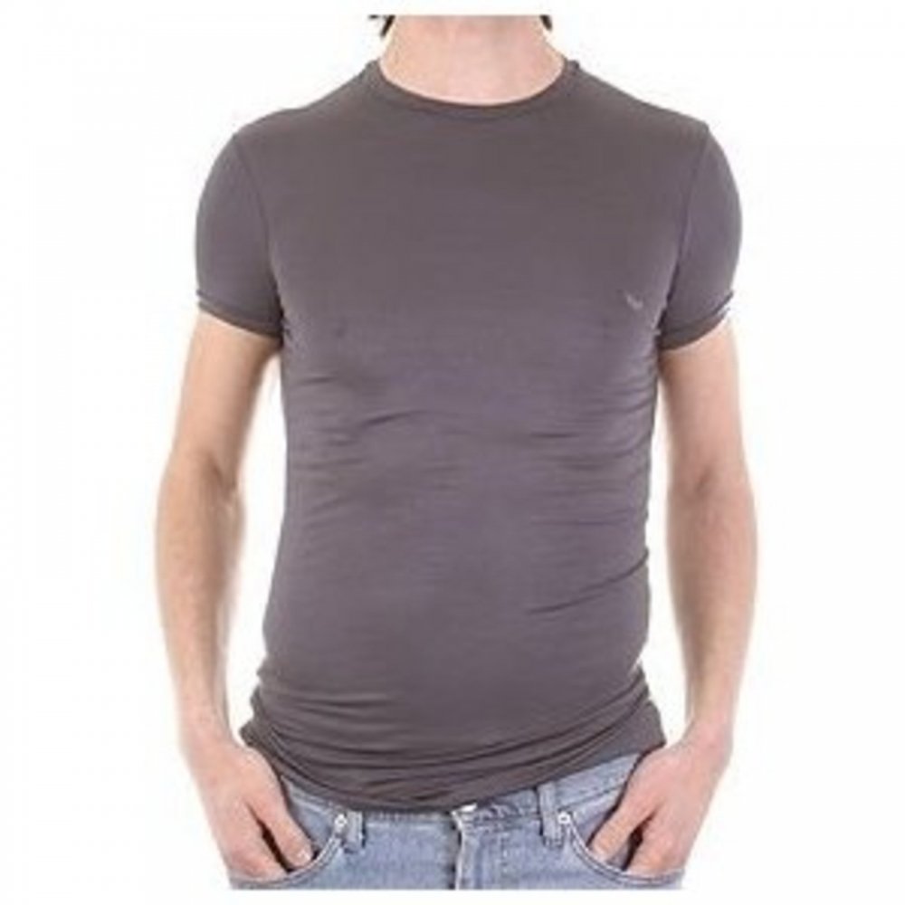 Slate Grey, Short Sleeve, Fitted Crew Neck T-Shirt