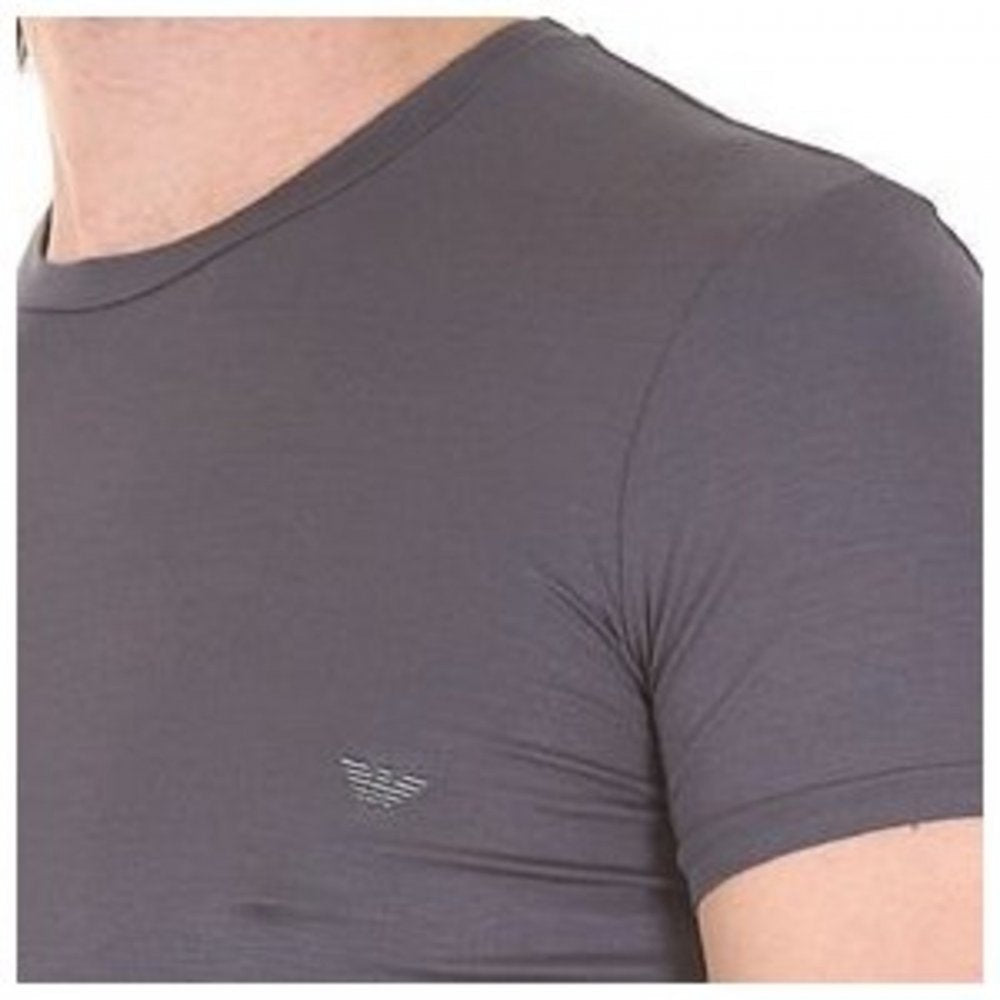 Slate Grey, Short Sleeve, Fitted Crew Neck T-Shirt