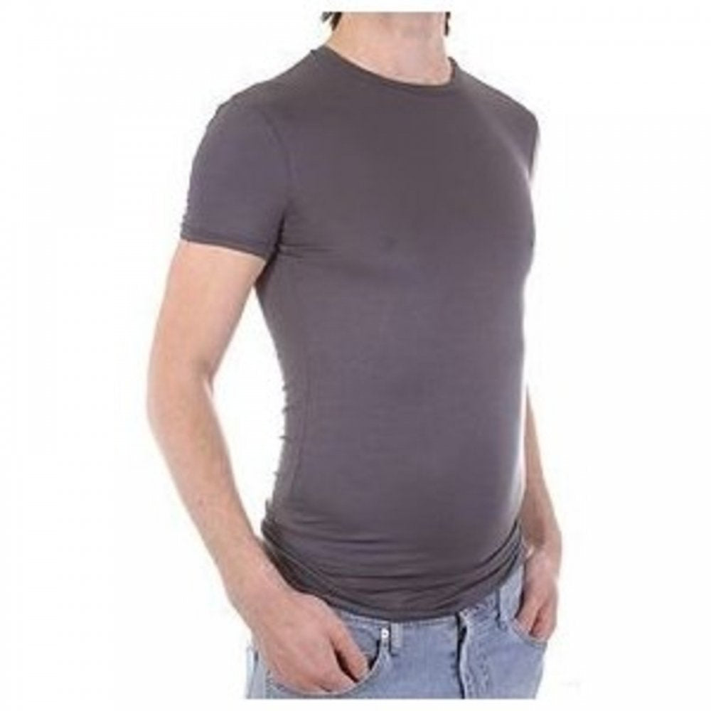 Slate Grey, Short Sleeve, Fitted Crew Neck T-Shirt