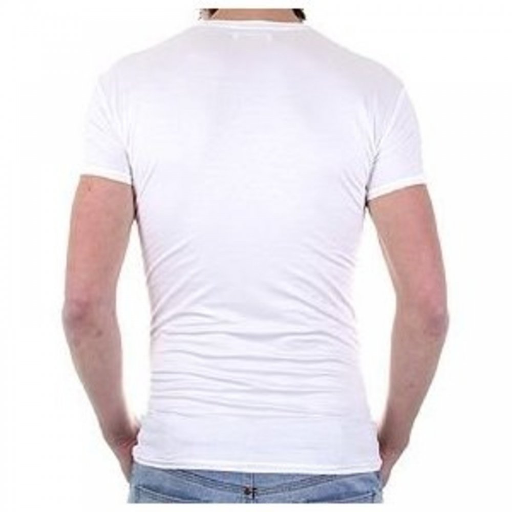 White, Short Sleeve, Fitted Crew Neck T-Shirt