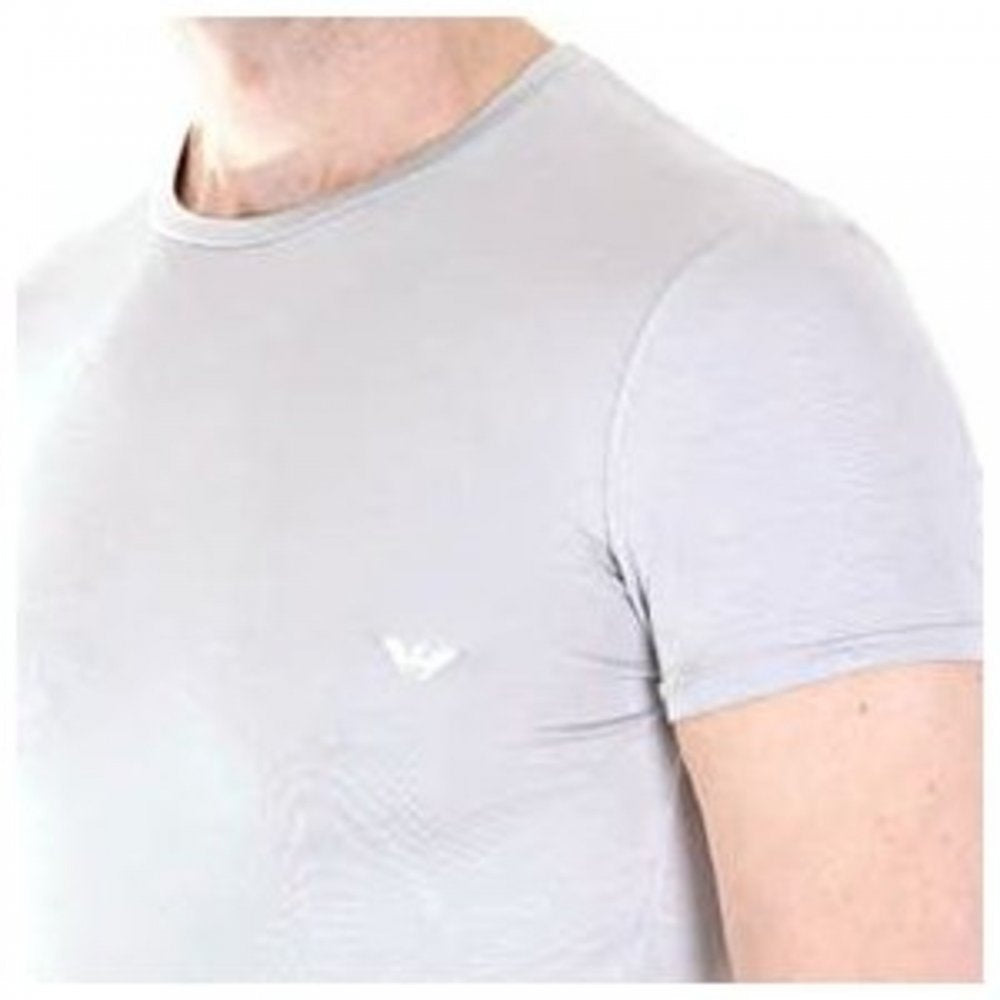 Light Grey, Short Sleeve, Fitted Crew Neck T-Shirt