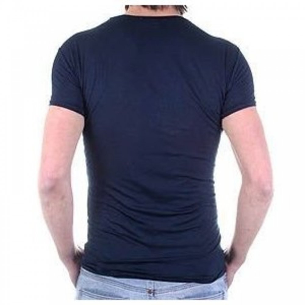 Navy Blue, Short Sleeve, Fitted Crew Neck T-Shirt
