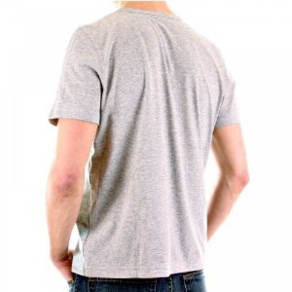 Marl Grey and Aqua Green Printed Short Sleeve T-Shirt