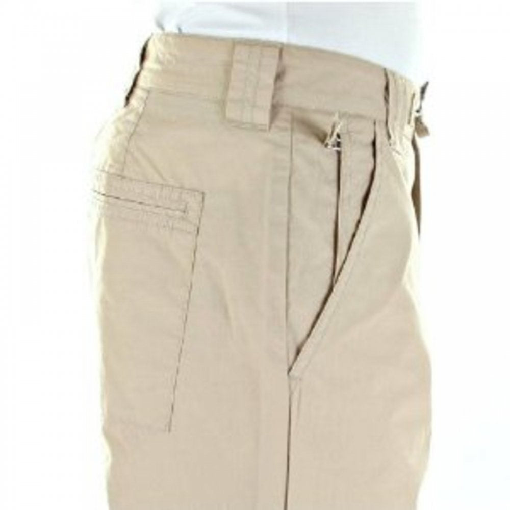Beige Regular Fit Straight Leg Utility Cotton Trousers