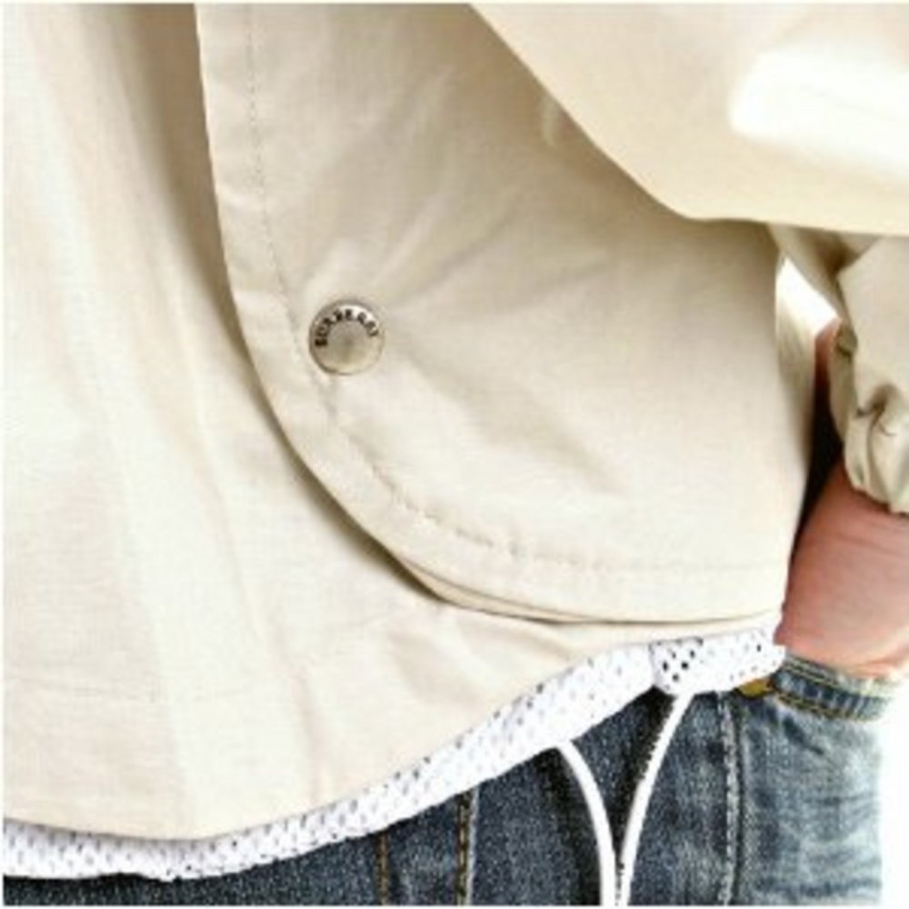 Beige Regular Fit Cotton Jacket