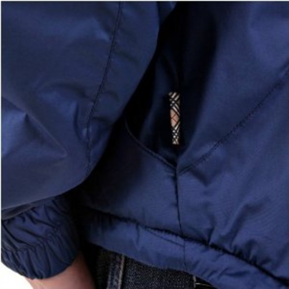 Regular Fit Two-Way Zipped Blue Jacket