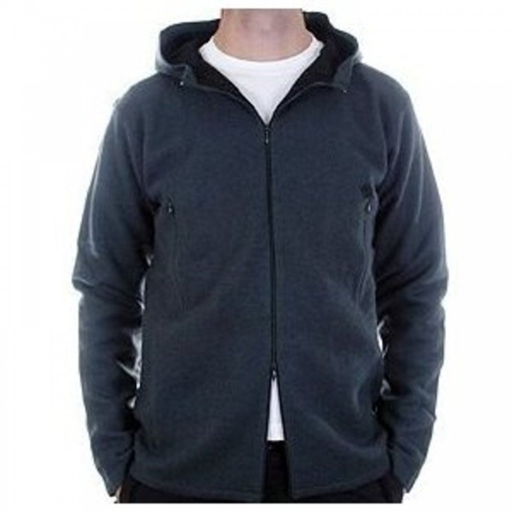 Oil Blue, Regular Fit, Two Way Zip, High Neck, Hooded Knitwear
