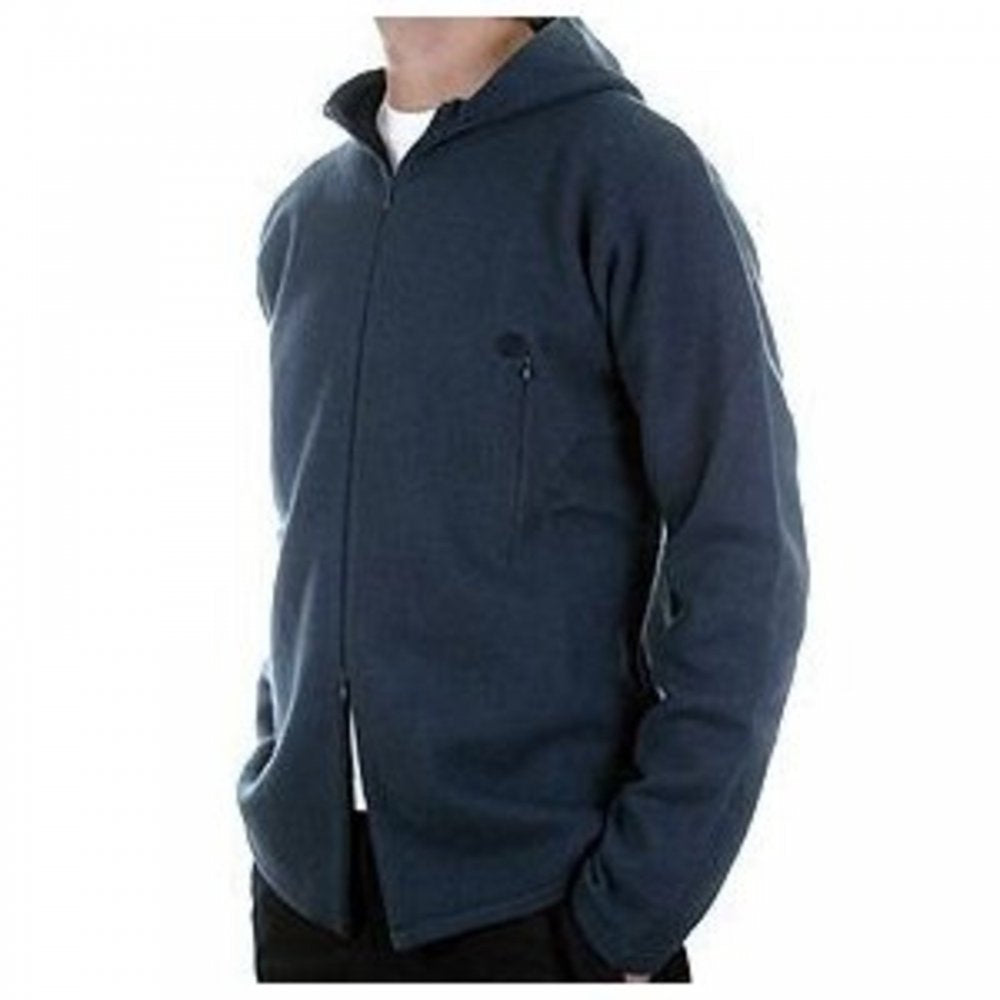 Oil Blue, Regular Fit, Two Way Zip, High Neck, Hooded Knitwear