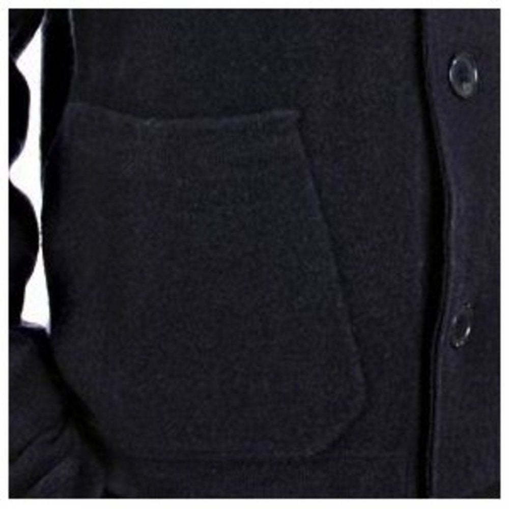 Navy Regular Fit Button through High Neck Knitted Cardigan Jacket