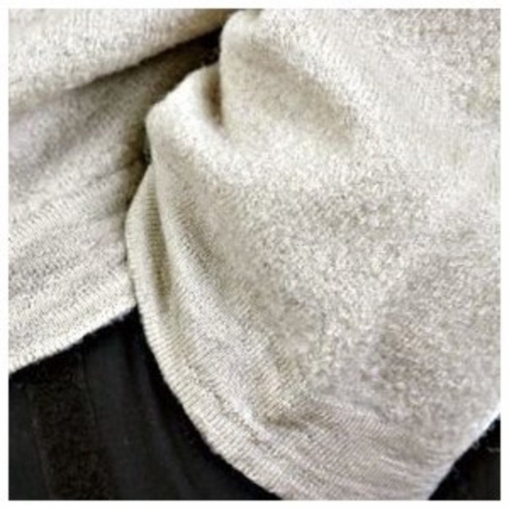 Ecru Ribbed Zip Neck Half Roll Knitwear Sweater