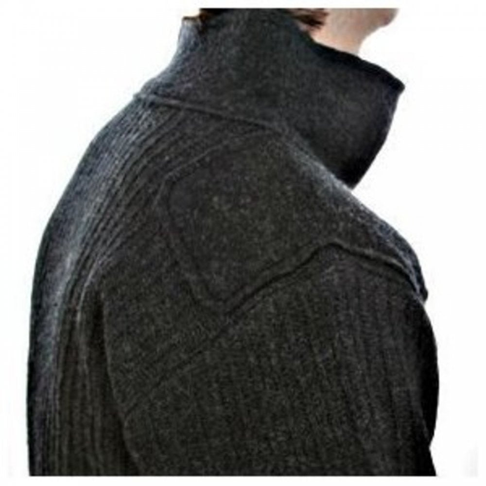 Melange grey Zip through Knitted jacket