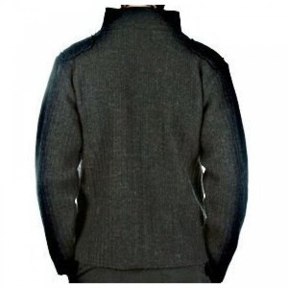 Melange grey Zip through Knitted jacket
