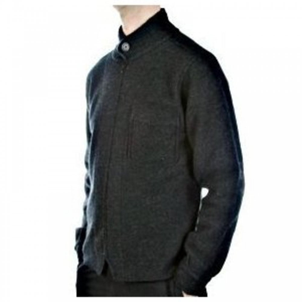 Melange Grey Zip through Long Sleeve Knitted Jacket