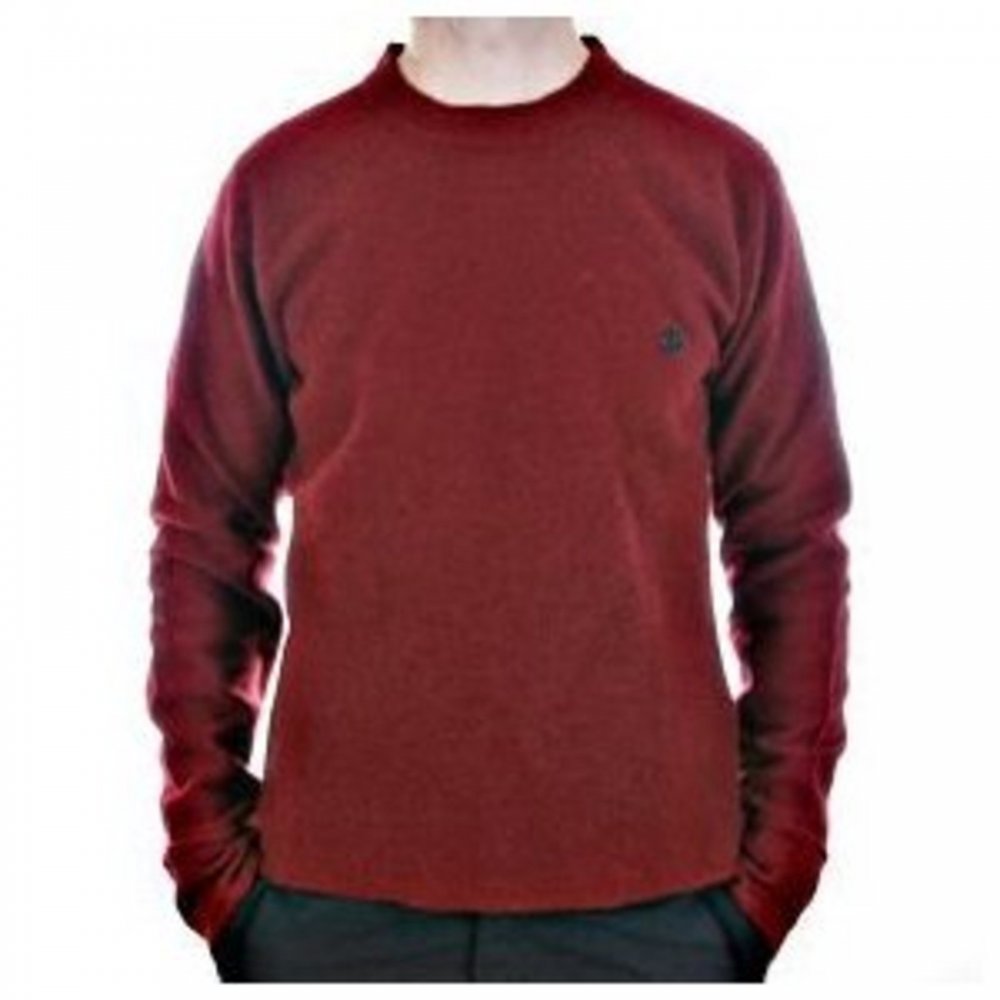 Red Regular Fit Crew Neck Long Sleeve Knitwear