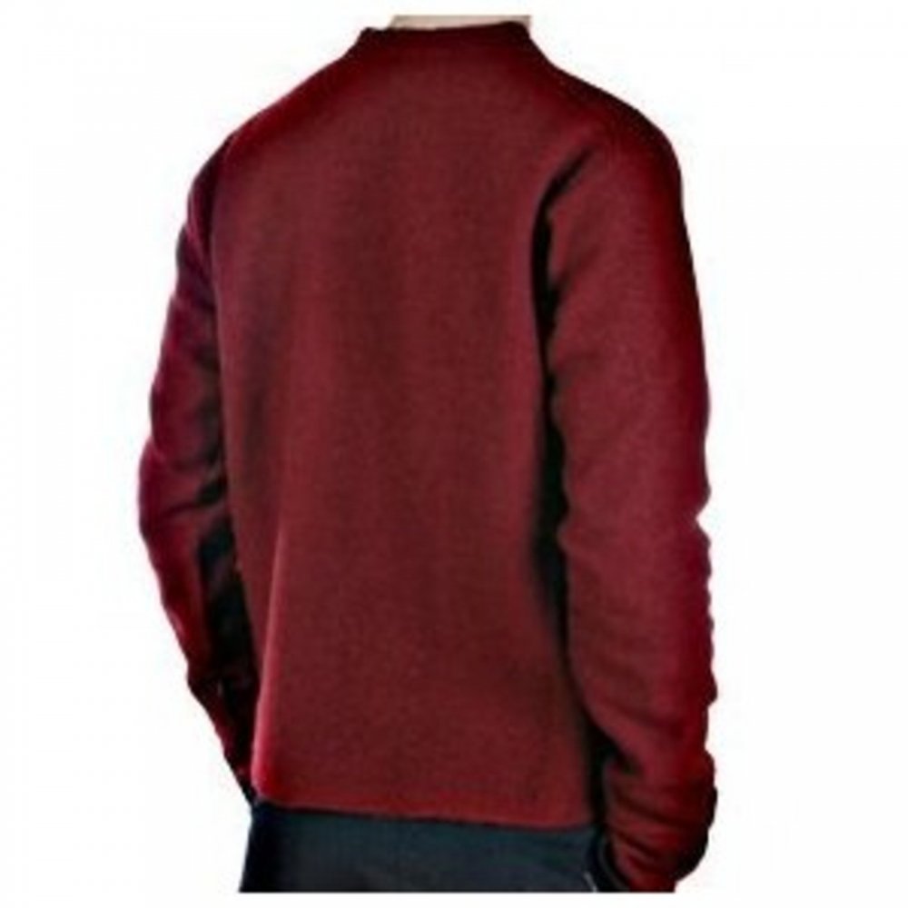 Red Regular Fit Crew Neck Long Sleeve Knitwear