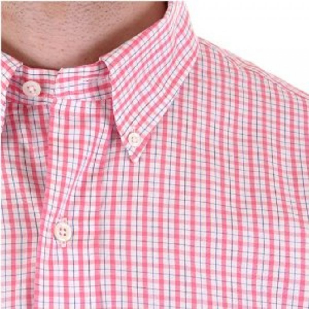 Regular Fit Long Sleeve Pink/White Check Shirt